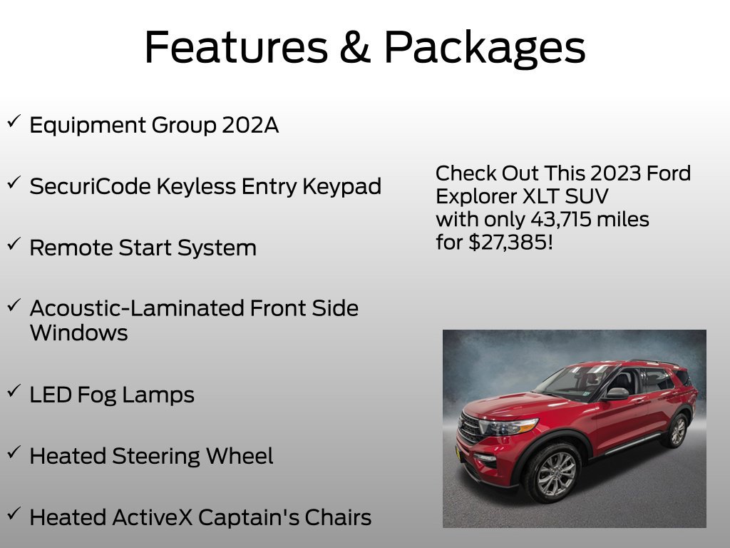 Certified 2023 Ford Explorer XLT w/ Equipment Group 202A AWD/4WD image 4
