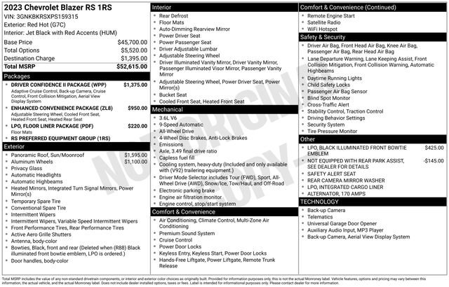 Certified 2023 Chevrolet Blazer RS w/ Driver Confidence II Package image 52