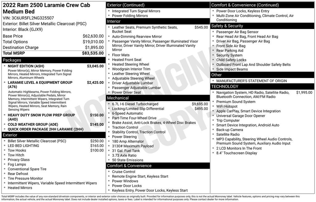 Used 2022 RAM 2500 Laramie w/ Night Edition AWD/4WD image 34
