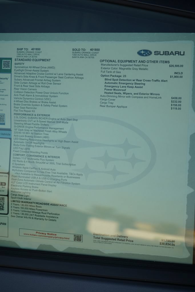 New 2026 Subaru Impreza 2.0i Sport AWD/4WD image 7