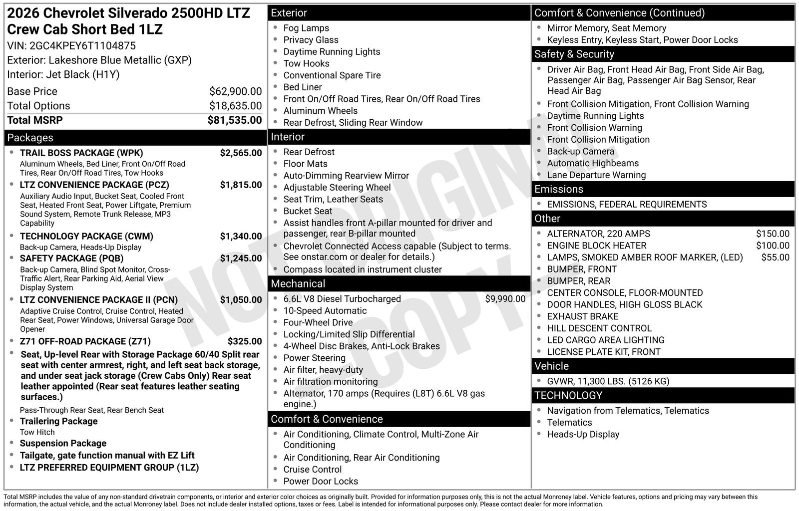 New 2026 Chevrolet Silverado 2500 LTZ w/ Trail Boss Package image 4