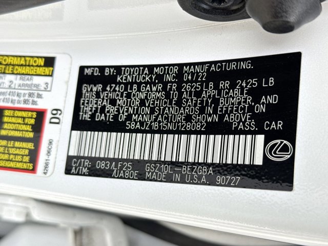 Certified 2022 Lexus ES 350 F Sport FWD image 29