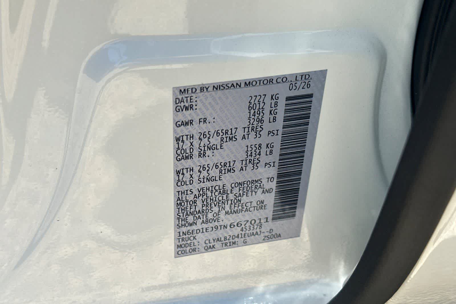 New 2026 Nissan Frontier SV w/ All-Weather Content Package RWD image 32