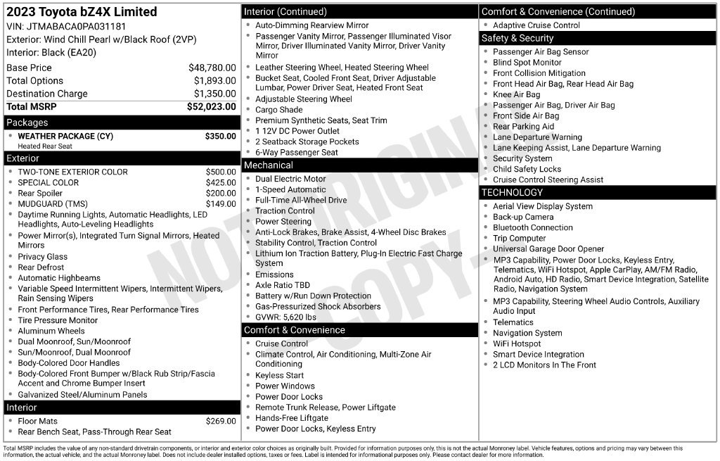 Used 2023 Toyota bZ4X AWD w/ Weather Package image 19