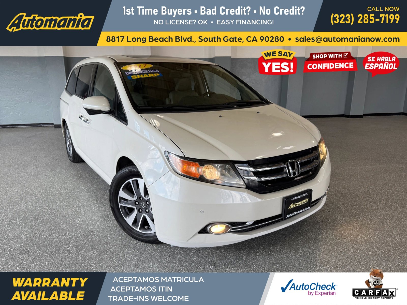 Used 2017 Honda Odyssey SE