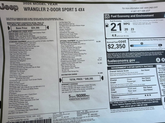New 2026 Jeep Wrangler Sport image 29