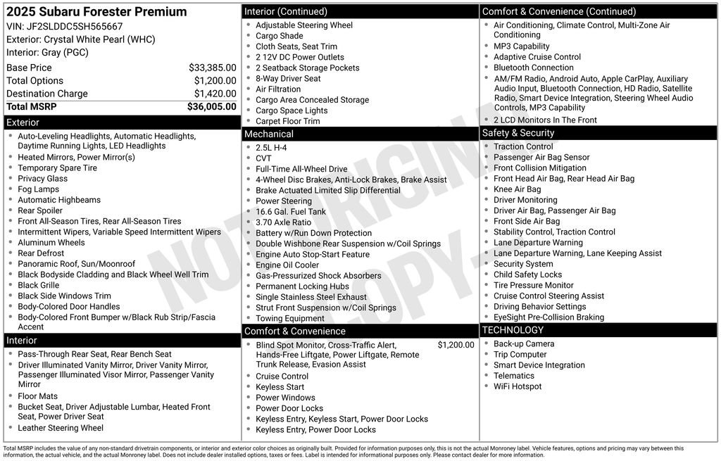Certified 2025 Subaru Forester Premium AWD/4WD image 21