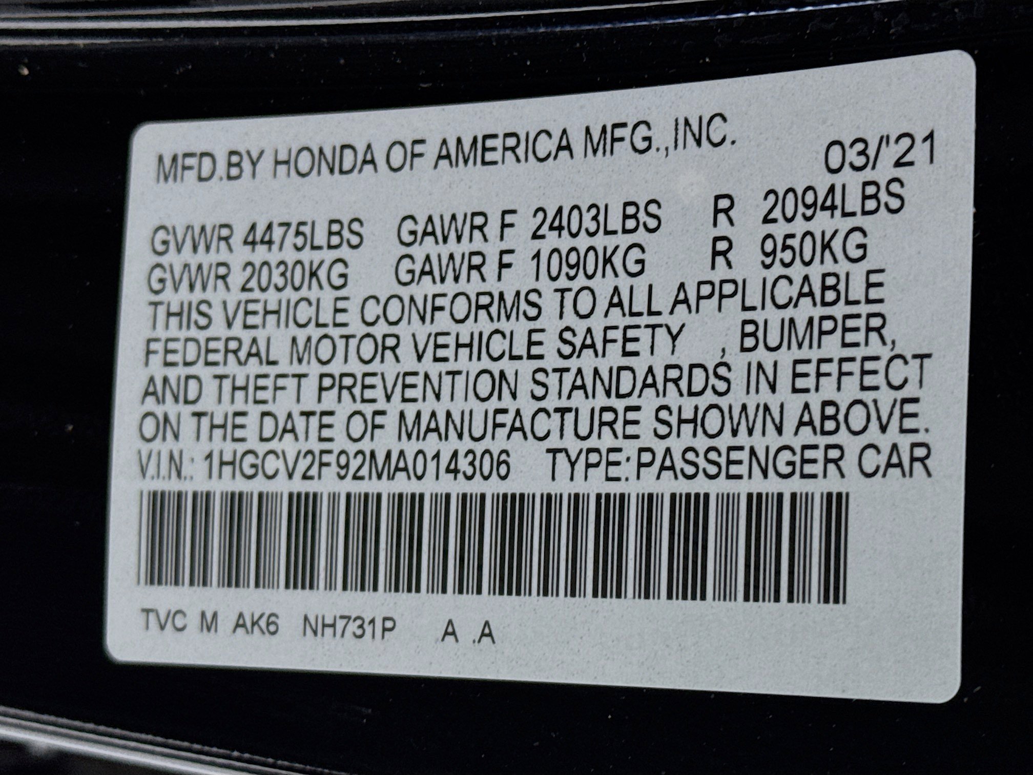 Certified 2021 Honda Accord Touring image 33