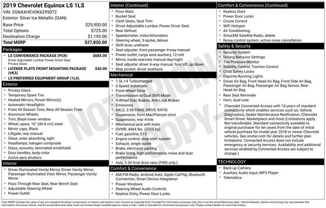 Used 2019 Chevrolet Equinox LS w/ LS Convenience Package image 2