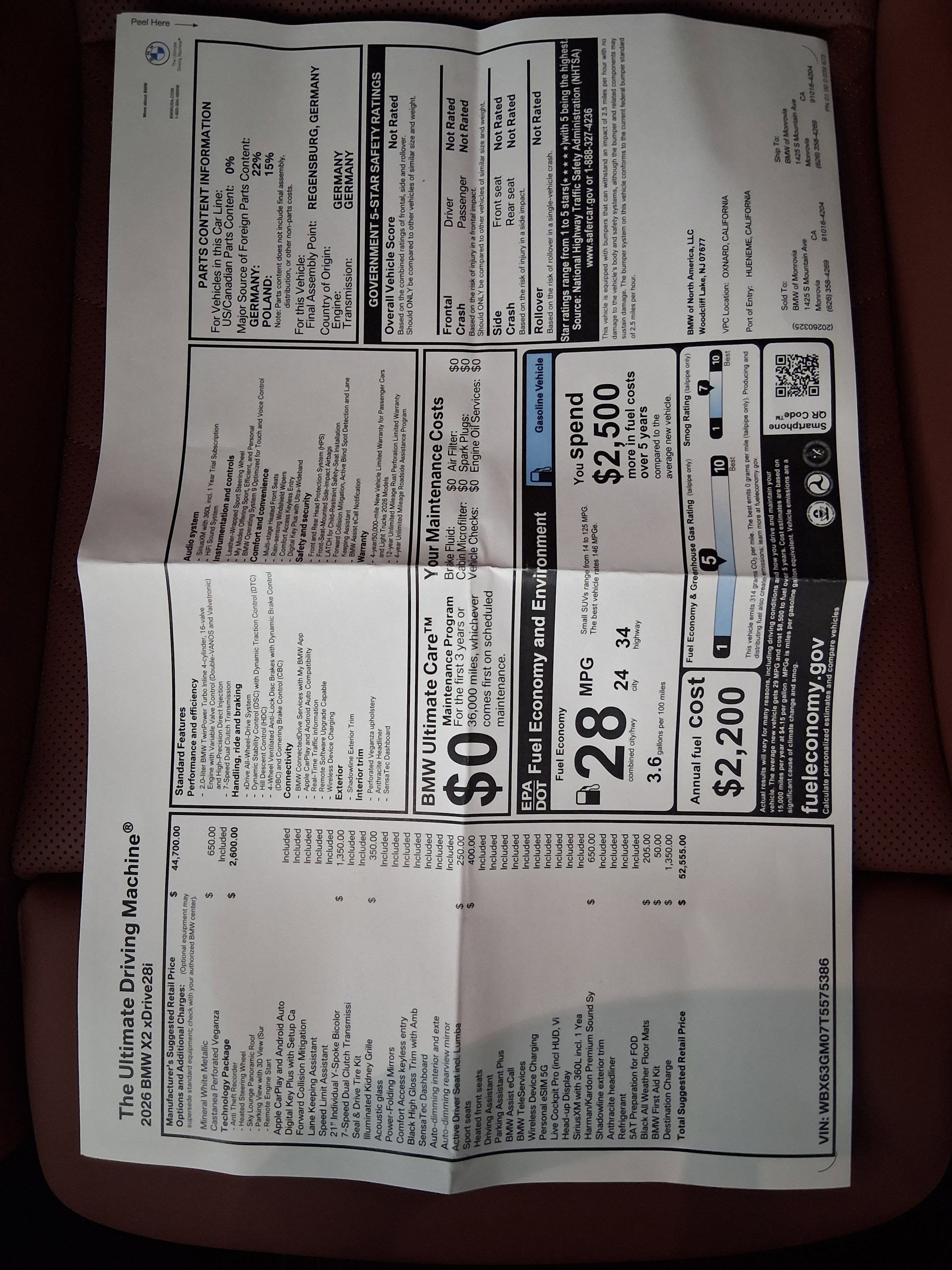 New 2026 BMW X2 xDrive28i w/ Technology Package image 32