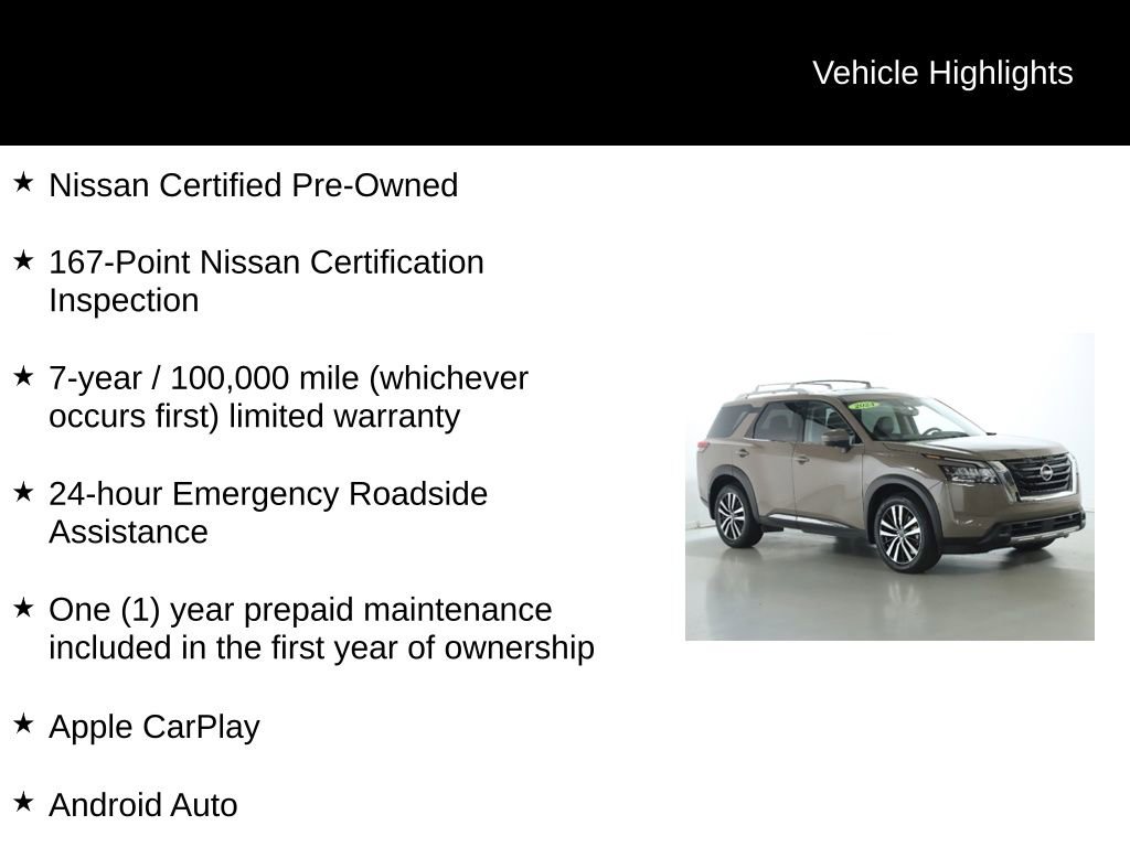 Certified 2024 Nissan Pathfinder Platinum w/ Cargo Package image 4