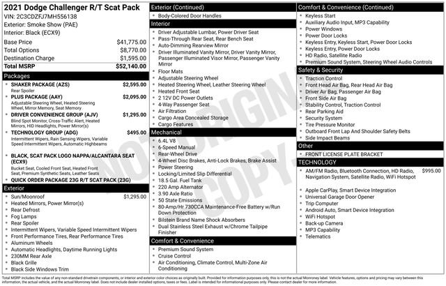 Used 2021 Dodge Challenger R/T Scat Pack w/ Shaker Package RWD image 28