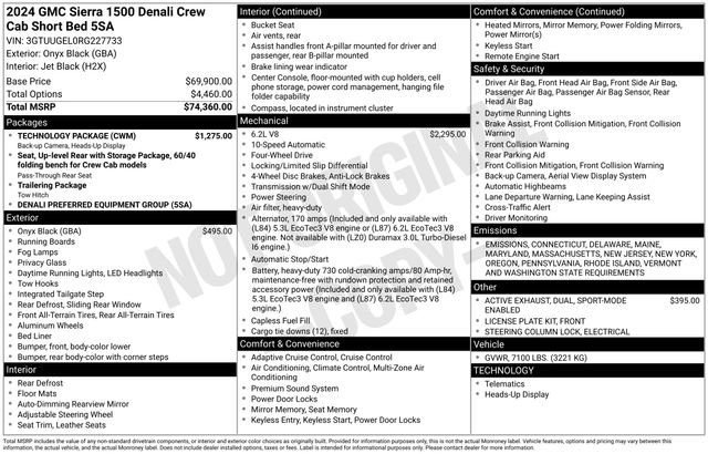 Used 2024 GMC Sierra 1500 Denali w/ Technology Package