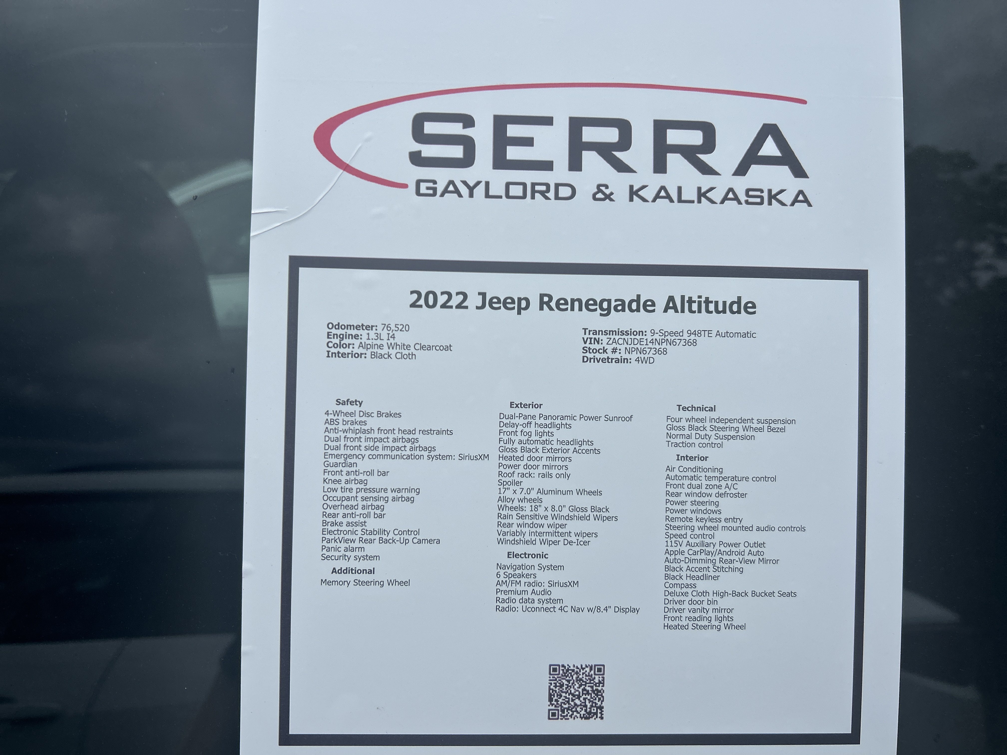 Used 2022 Jeep Renegade Altitude w/ Sun/Sound Group AWD/4WD image 24