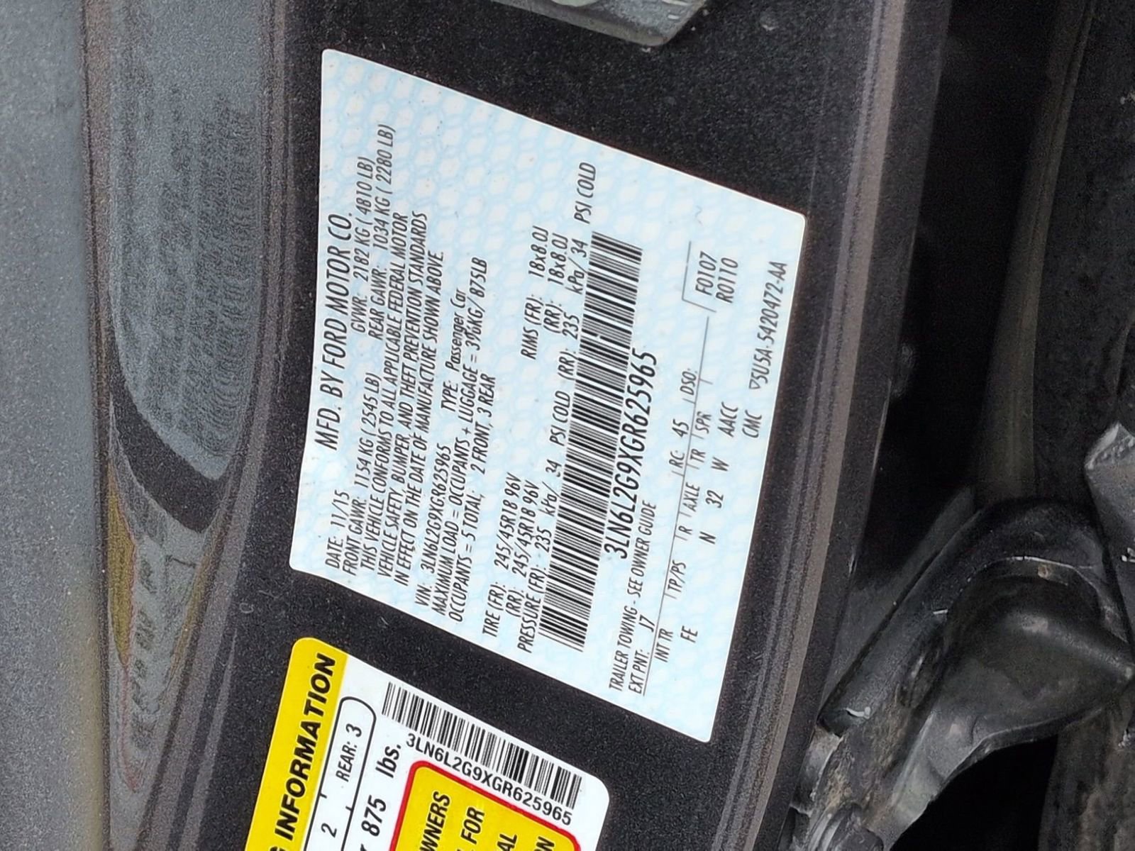 Used 2016 Lincoln MKZ w/ Equipment Group 200A Select image 36