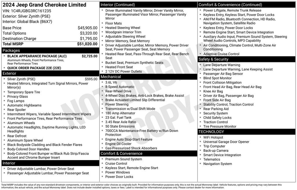 Certified 2024 Jeep Grand Cherokee Limited w/ Black Appearance Package RWD image 10