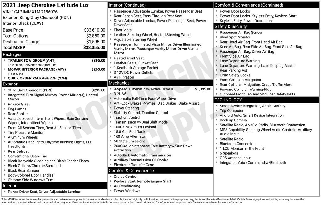 Used 2021 Jeep Cherokee Latitude Lux w/ Trailer Tow Group AWD/4WD image 3