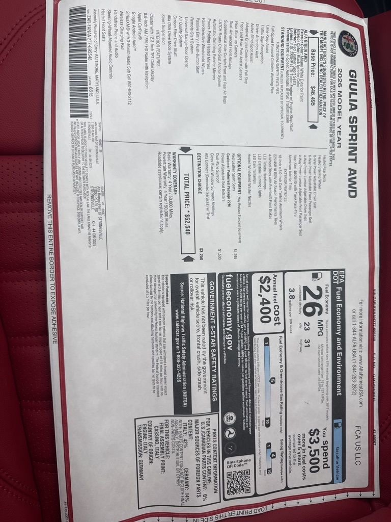 New 2026 Alfa Romeo Giulia AWD image 27