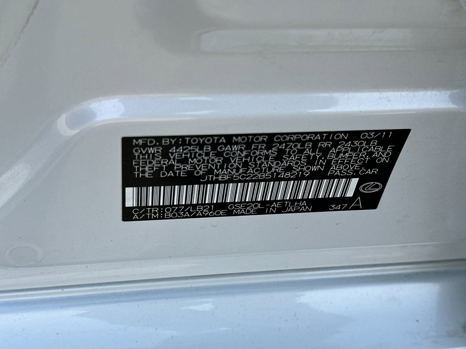 Used 2011 Lexus IS 250 w/ Premium Pkg Value Edition RWD image 32
