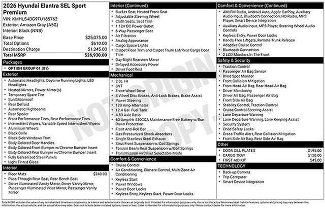New 2026 Hyundai Elantra SEL Sport Premium FWD image 7