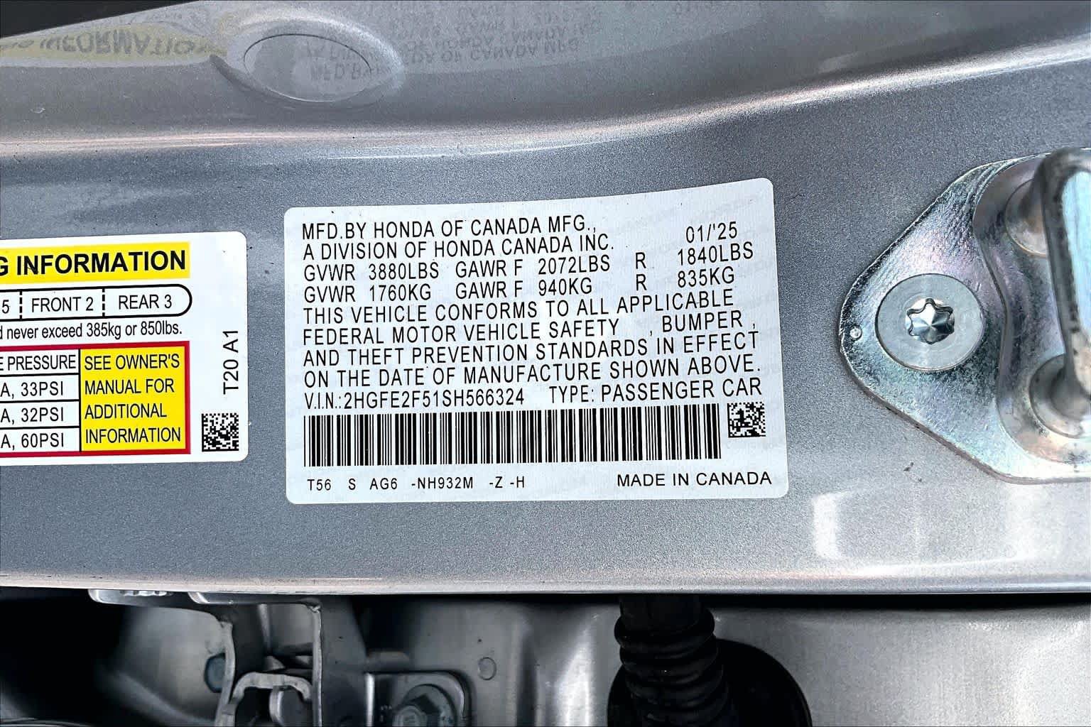 Used 2025 Honda Civic Sport image 34