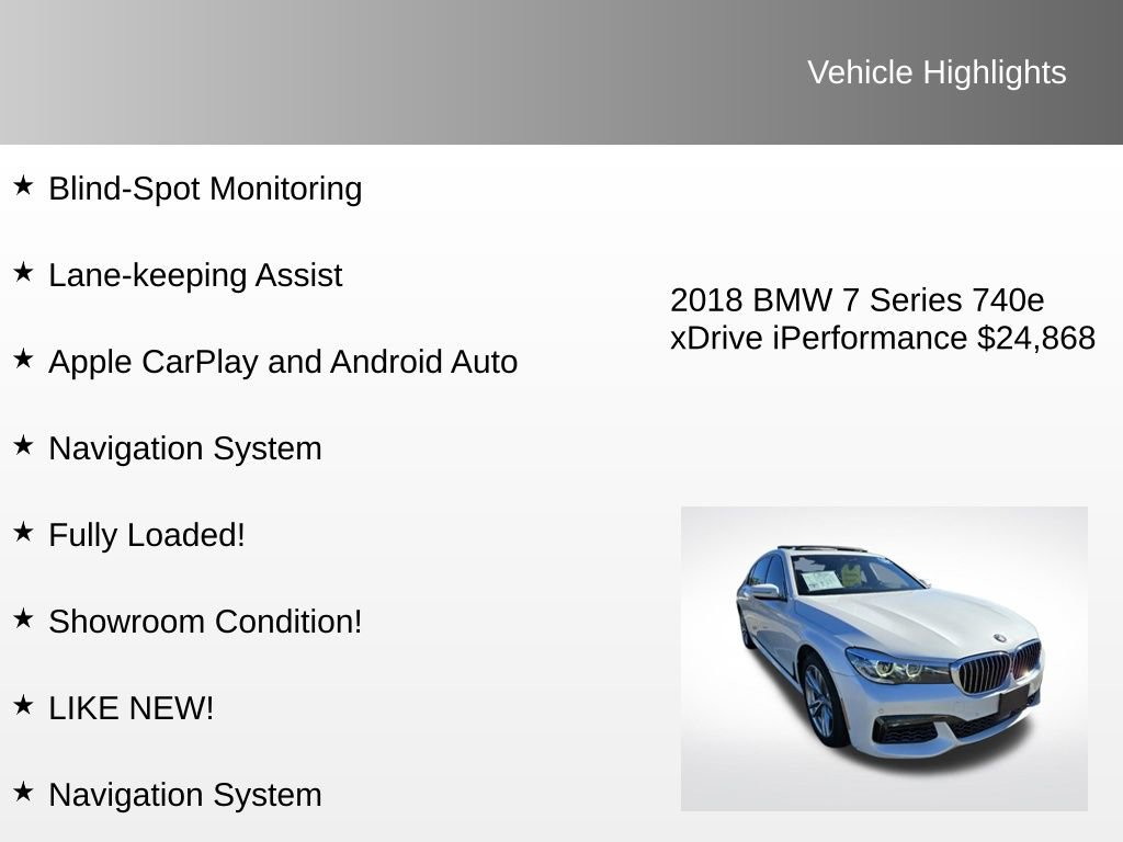 Used 2018 BMW 740e xDrive w/ M Sport Package image 8