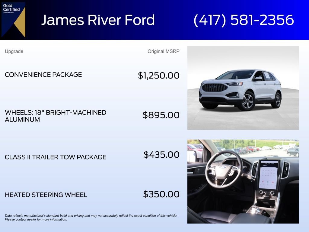 Certified 2024 Ford Edge SEL w/ Convenience Package AWD/4WD image 6