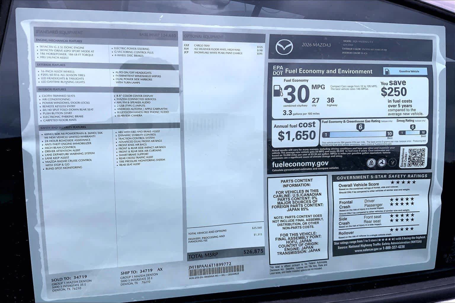 New 2026 MAZDA MAZDA3 s FWD image 21