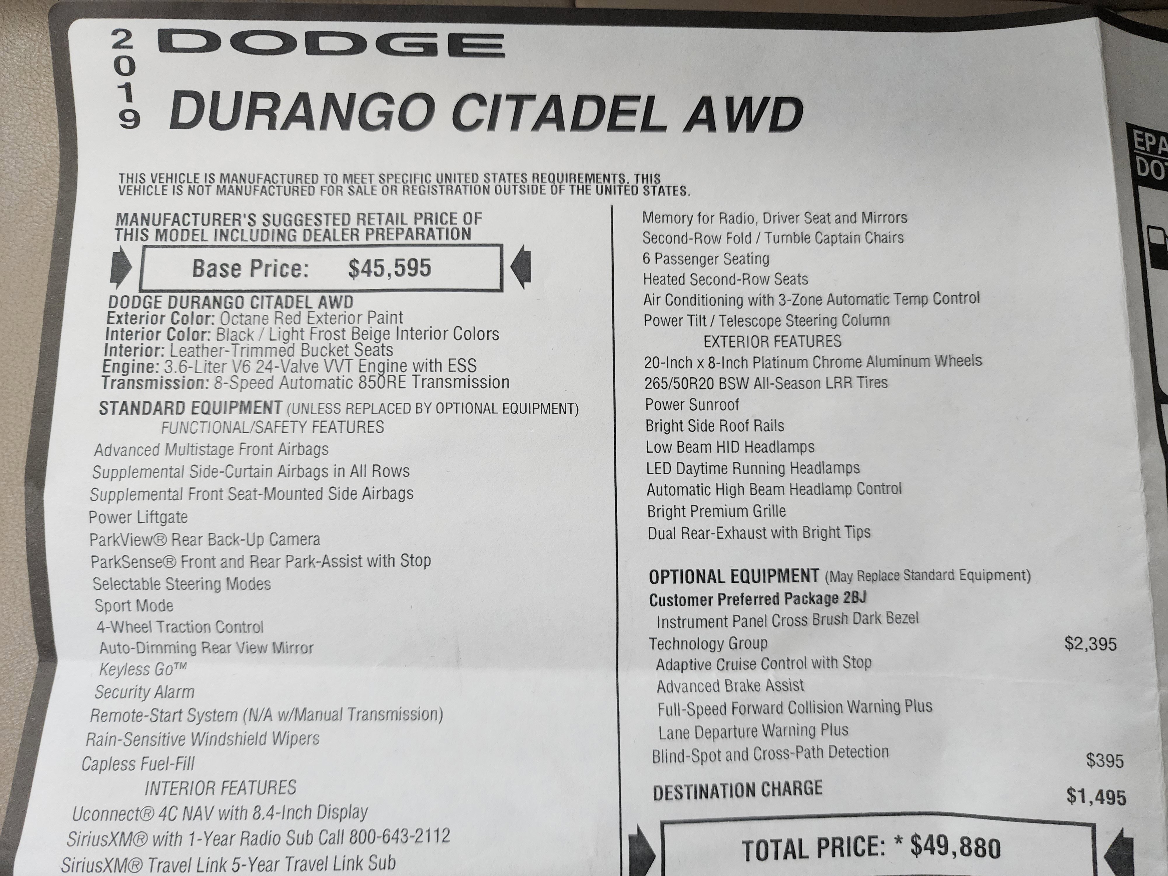 Used 2019 Dodge Durango Citadel w/ Technology Group image 40