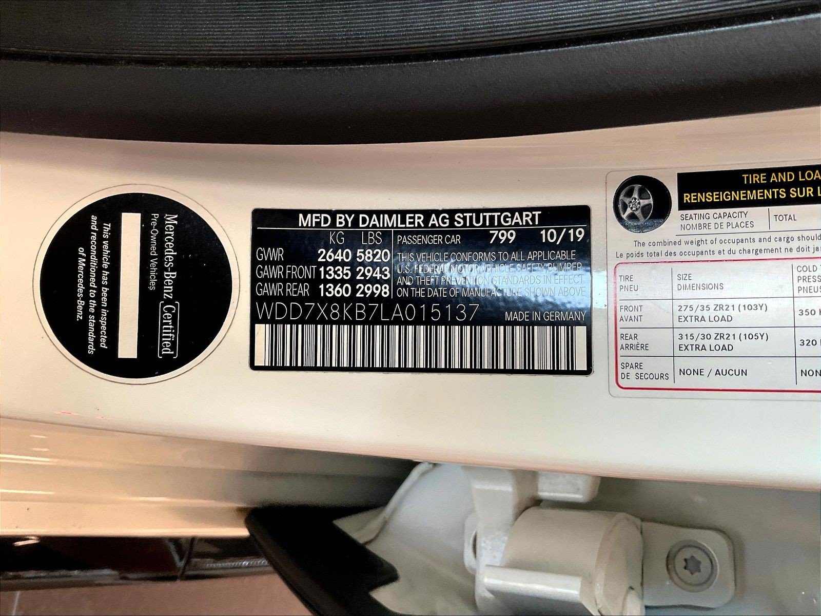 Certified 2020 Mercedes-Benz AMG GT 63 S image 19