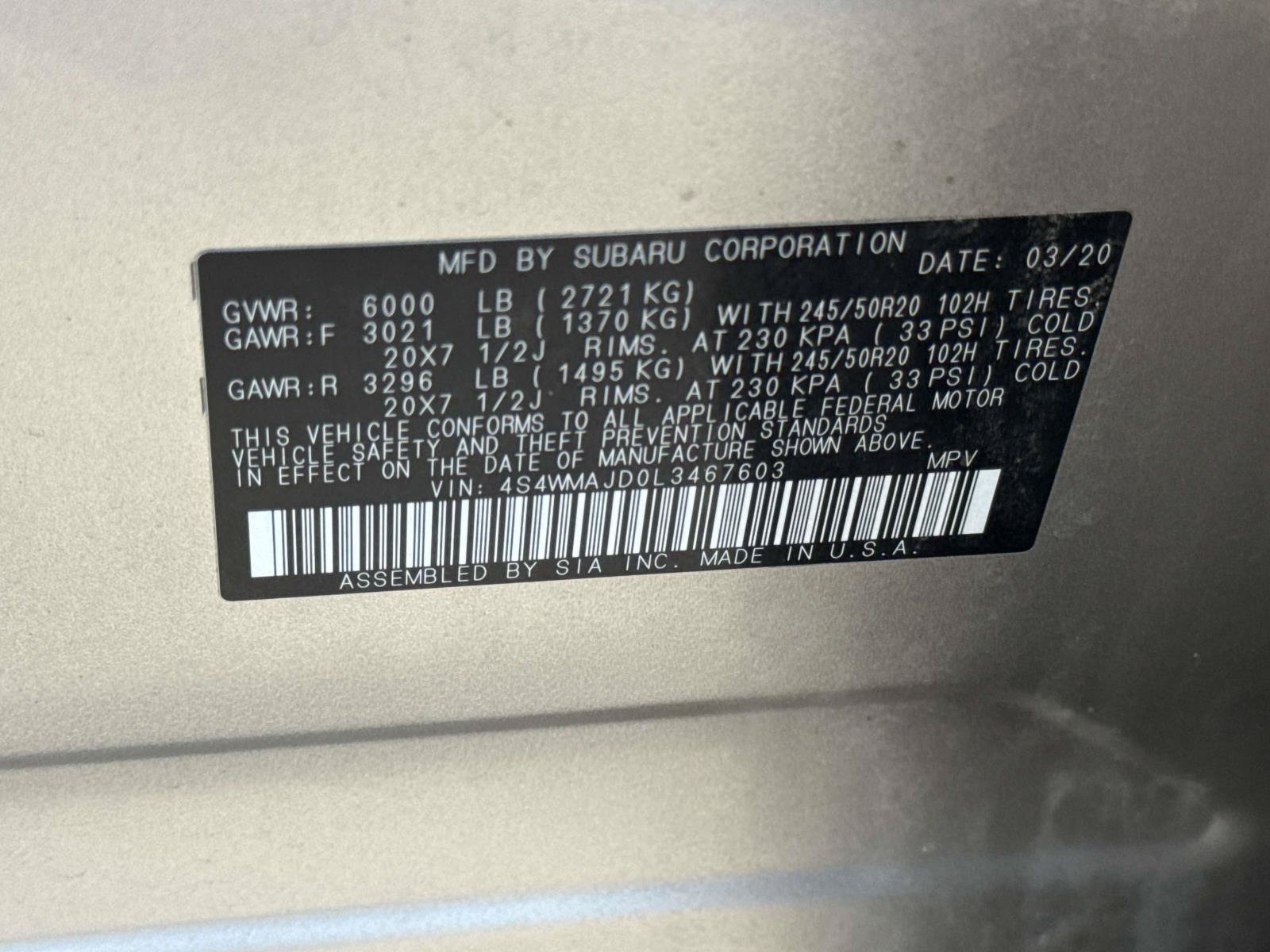 Used 2020 Subaru Ascent Limited AWD/4WD image 30