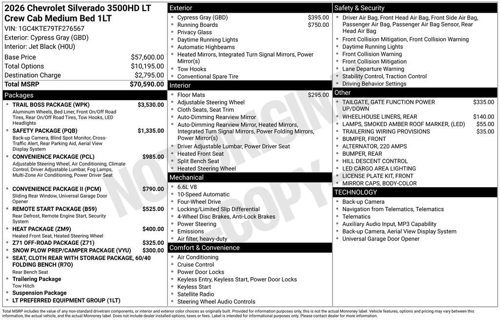 New 2026 Chevrolet Silverado 3500 LT w/ Trail Boss Package AWD/4WD image 11