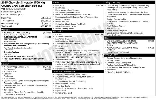 Used 2025 Chevrolet Silverado 1500 High Country w/ Technology Package AWD/4WD image 20