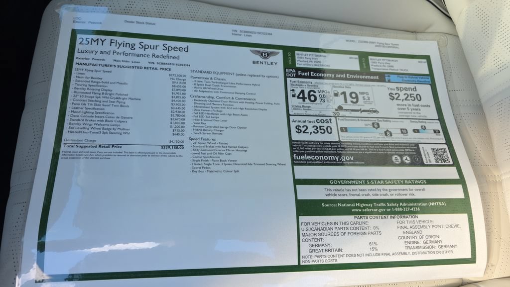 New 2025 Bentley Flying Spur Plug-In Hybrid AWD/4WD image 39