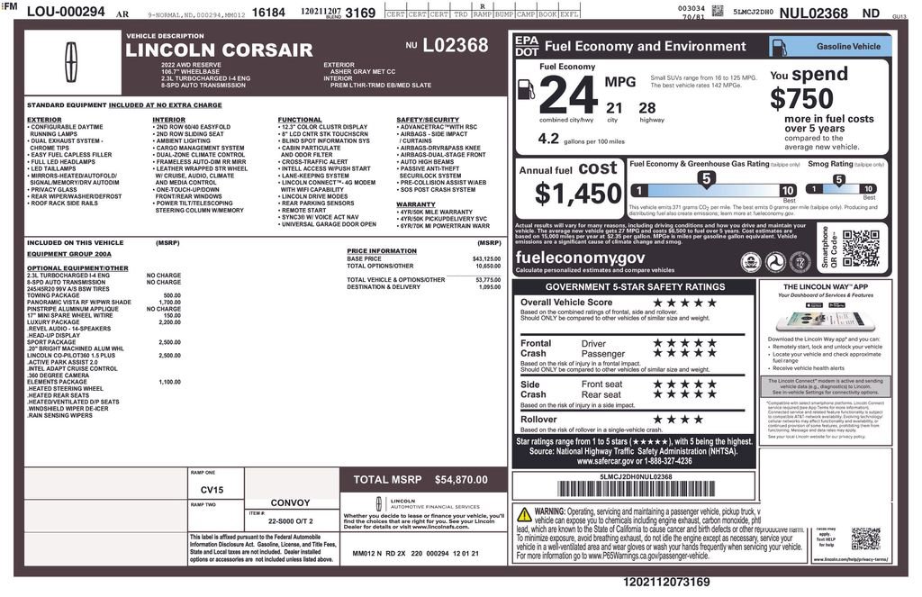 Used 2022 Lincoln Corsair Reserve w/ Sport Package image 6