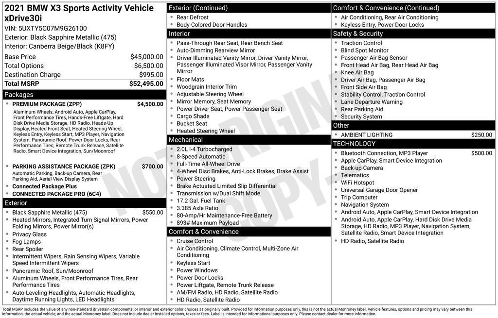 Used 2021 BMW X3 xDrive30i w/ Premium Package image 5