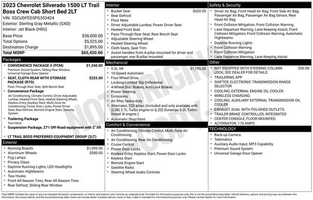 Used 2023 Chevrolet Silverado 1500 LT Trail Boss w/ Convenience Package II AWD/4WD image 2