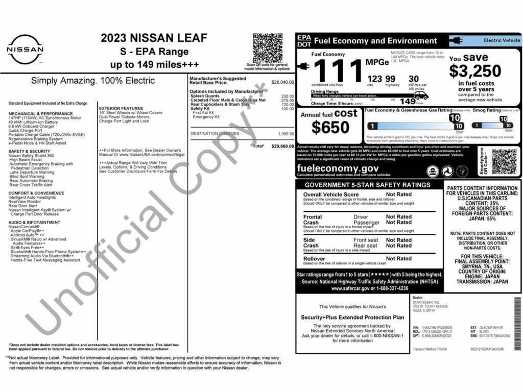 Used 2023 Nissan Leaf S image 2
