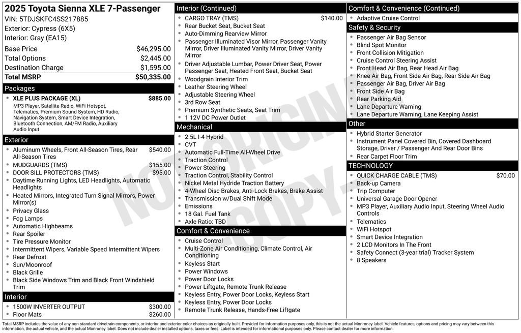 Used 2025 Toyota Sienna XLE w/ XLE Plus Package AWD/4WD image 13