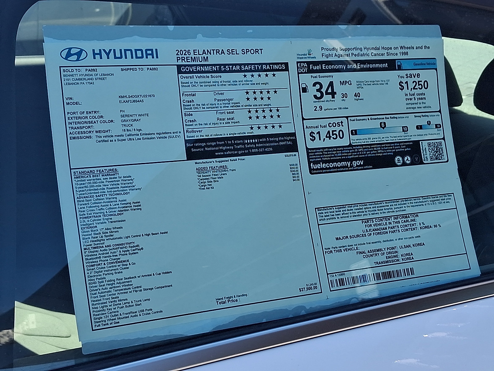 New 2026 Hyundai Elantra SEL Sport FWD image 3