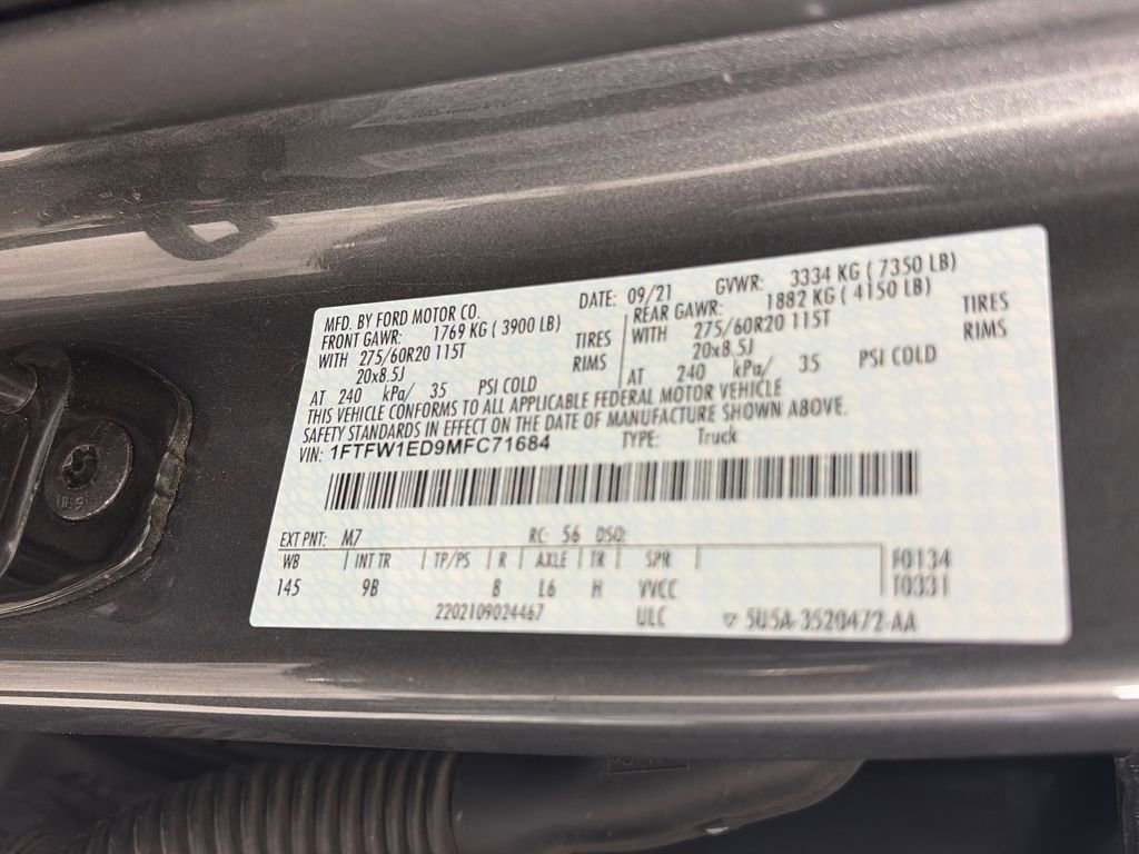 Certified 2021 Ford F150 Platinum w/ Equipment Group 701A High image 9