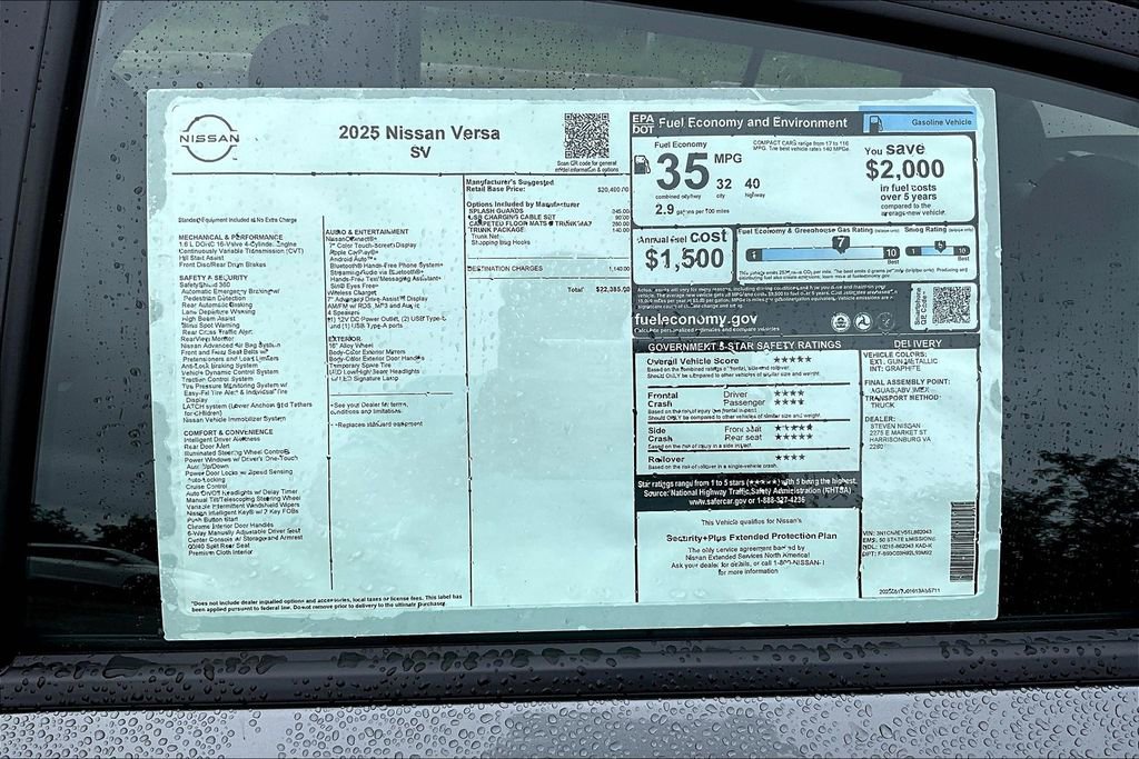 New 2025 Nissan Versa SV w/ Trunk Package FWD image 13