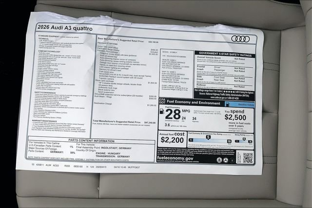 New 2026 Audi A3 2.0T Premium Plus AWD/4WD image 13