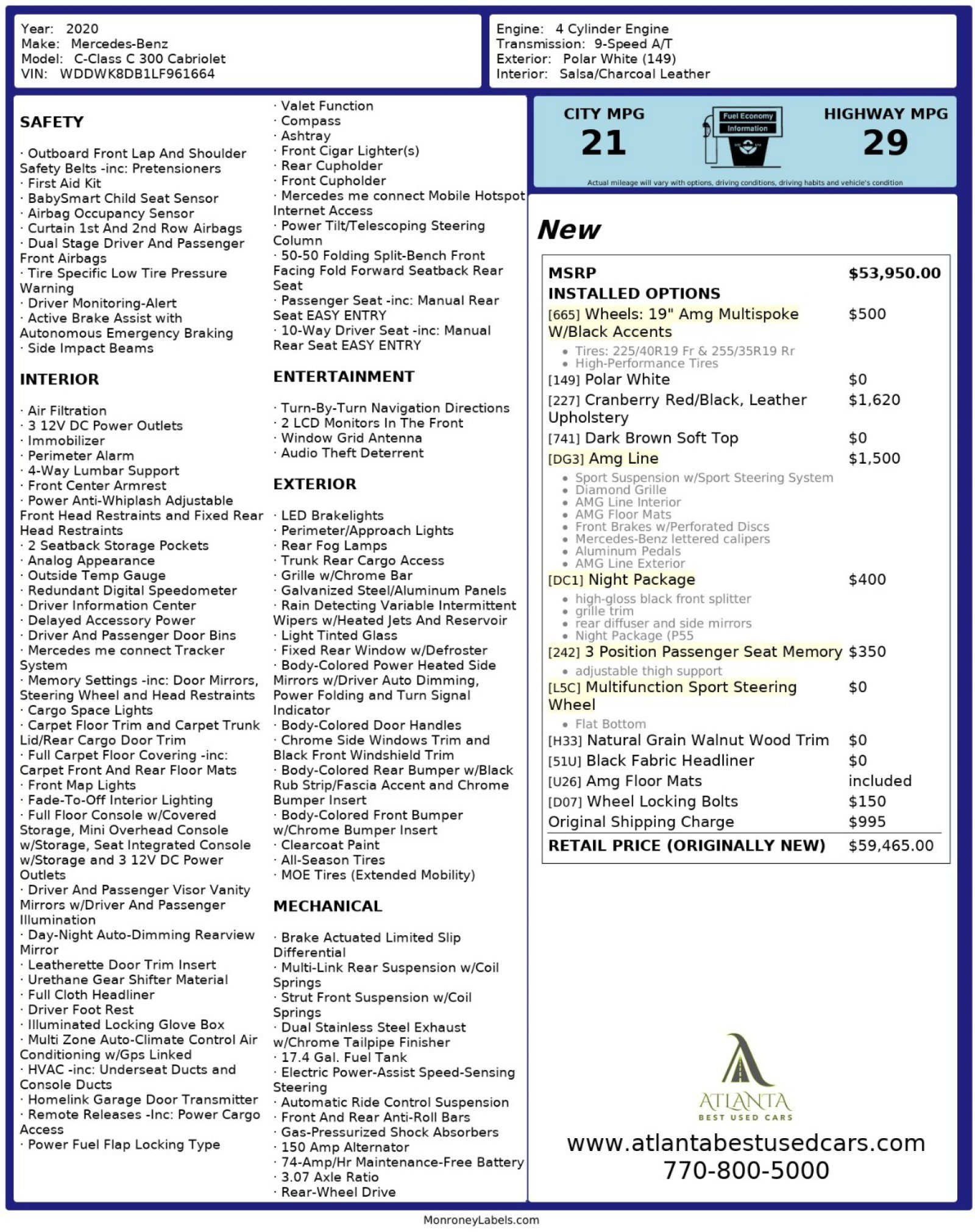 Used 2020 Mercedes-Benz C 300 Cabriolet image 49