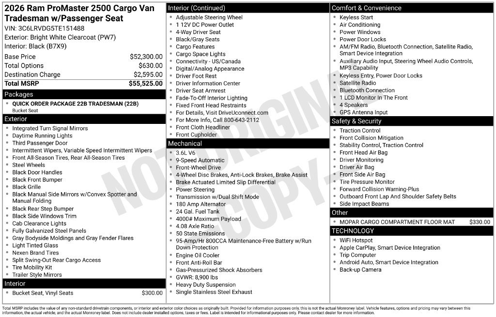 New 2026 RAM ProMaster 2500 FWD image 6
