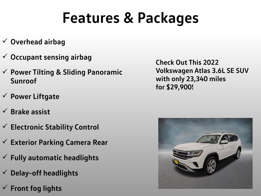 Used 2022 Volkswagen Atlas SE w/ Panoramic Sunroof Package AWD/4WD image 13