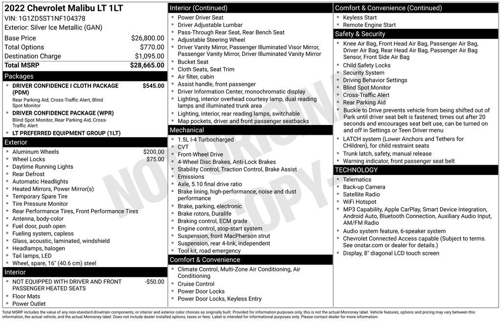 Certified 2022 Chevrolet Malibu LT FWD image 4