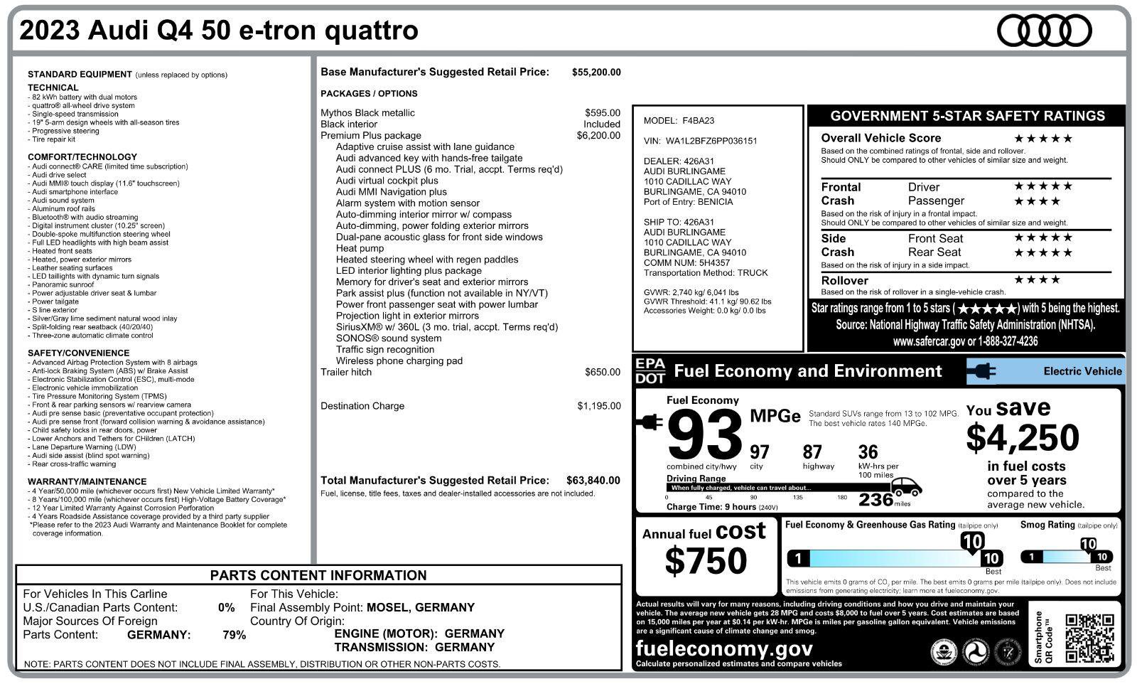 Used 2023 Audi Q4 e-tron Premium Plus AWD/4WD image 5