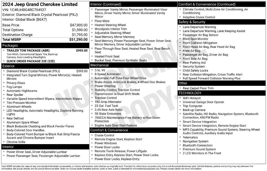 Certified 2024 Jeep Grand Cherokee Limited w/ Trailer Tow Package AWD/4WD image 43