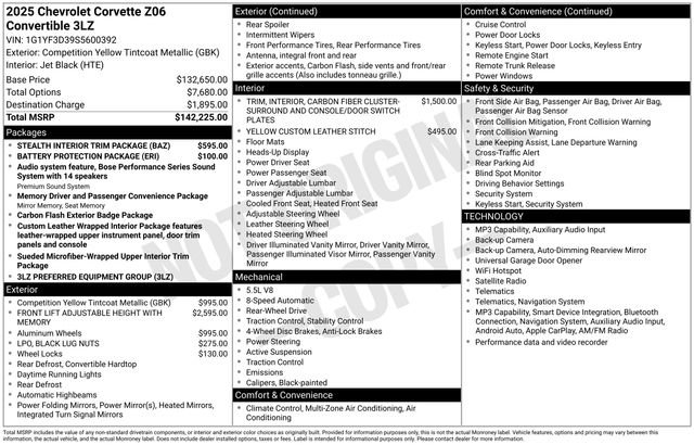 Used 2025 Chevrolet Corvette Z06 w/ Stealth Interior Trim Package RWD image 41